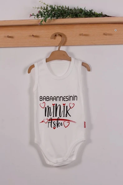Eterelle Babannesinin Minik Aşkı Desenli Askılı Unisex Body