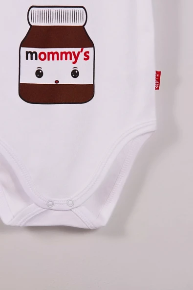 Eterelle Mommy's Cikolata Desenli Askılı Unisex Body - Resim 2