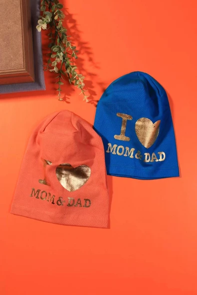 Eterelle I Love Mom Dad 2-4 Yaş Erkek Çocuk Şapkası 2'li Paket - 4