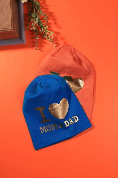 Eterelle I Love Mom Dad 2-4 Yaş Erkek Çocuk Şapkası 2'li Paket - 2