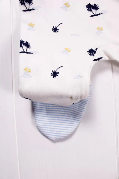 Eterelle Marin Kravuze Desenli Erkek Bebek 4'lü Tulum Seti - Resim 3