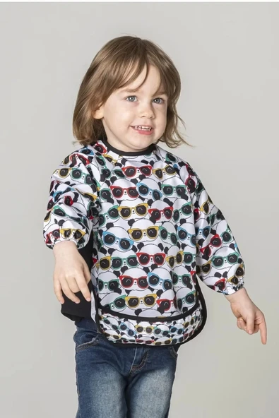Eterelle Bears Desenli Cepli Uzun Kollu Mama Önlüğü