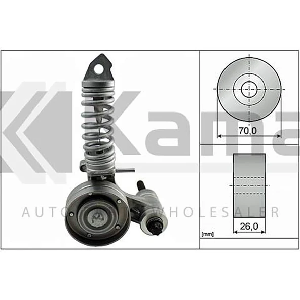 1340551 KANALLI KAYIŞ GERGİSİ KOMPLE OPEL CORSA-B (X1.2XE) / CORSA-D (1.2/1.4) 06- / CHEVROLET AVEO T300 (1.2/1.4) 11- İTHAL ürün görseli