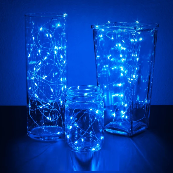 MİKRO PERİ LEDLİ PİLLİ MAVİ LED IŞIK MAVİ PİLLİ IŞIK 10 METRE MAVİ PİLLİ IŞIK MAVİ YILBAŞI AĞACI IŞIĞI MAVİ NOEL AĞACI IŞIĞI - Resim 3