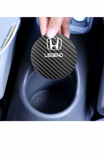 Honda Legend Siyah Karbon 7 cm Bardak Altlığı Honda Legend Özel Dayanıklı ve Şık Tasarım 2 Adet - 5