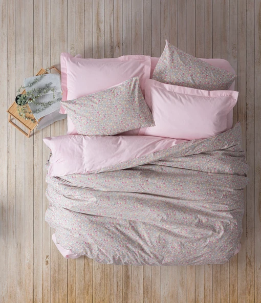 Cotton Box Petite Çift Kişilik Lastikli Çarşaflı Nevresim Takımı Sihu Pembe