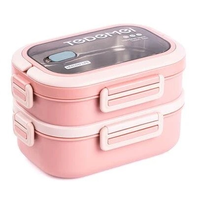 TANTİTONİ TEDEMEI PEMBE PASL.ÇELİK ÇİFT KATLI YEMEK TAŞIMA KABI 1,65 L