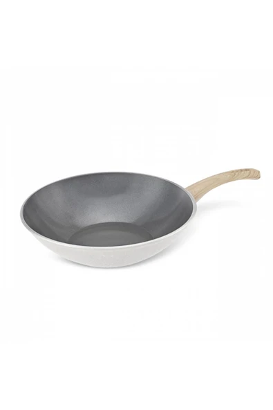 X Refika Birgül Swiss Crystal Wok Tava 28 Cm Creamy