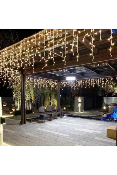 EAVES LED LİGHT WARM LİGHT 4 METRE GÜN IŞIĞI SAÇAK PERDE LED IŞIK 16 DALLI 70 CM 50 CM 35 CM SAÇAK LED IŞIK