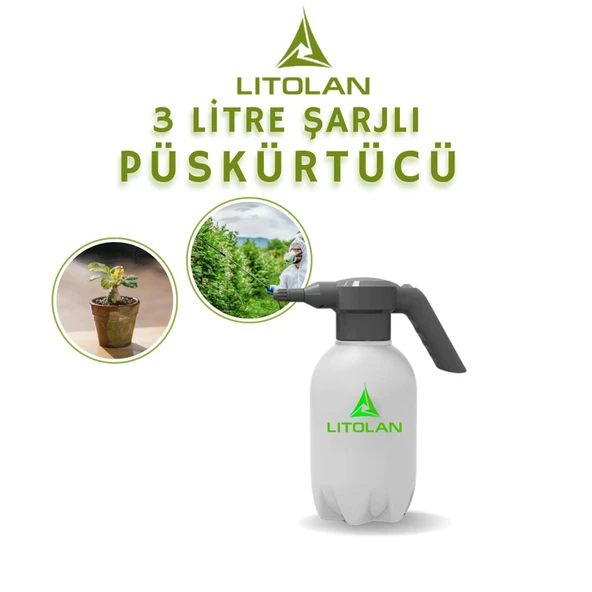 Zirai İlaçlama Pompası Şarjlı 3Lt (Gri) - 2