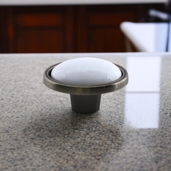 Çoruh Porselen Antik Nikel Kulp Düğme Çekmece Mutfak Mobilya Dolabı Dolap Kulpu Kulbu Metal Kulpları - Resim 6