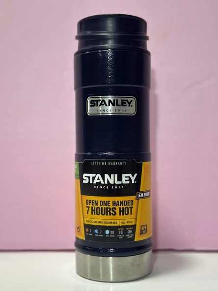 Stanley One Hand Mug Termos 0,47 Lt - Paslanmaz Çelik Lacivert  Ömür Boyu Garanti - 3