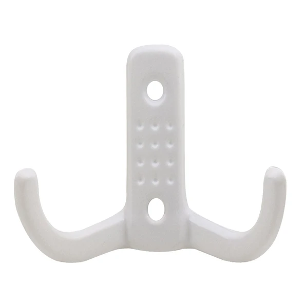 Vestiyer Duvar Askısı Dolap Elbise Askılığı Beyaz Metal Askı (10 Adet) - Resim 2