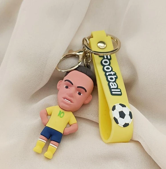 Futbolcu 3D Figür Futbol Yıldızı Anahtarlık Çanta Araba Süsü - 2