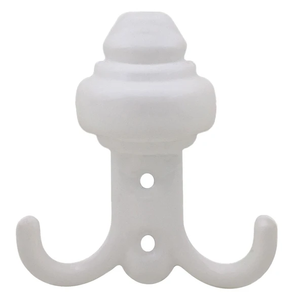 Vestiyer Duvar Askısı Dolap Elbise Askılığı Beyaz Metal Askı (5 Adet) - 2