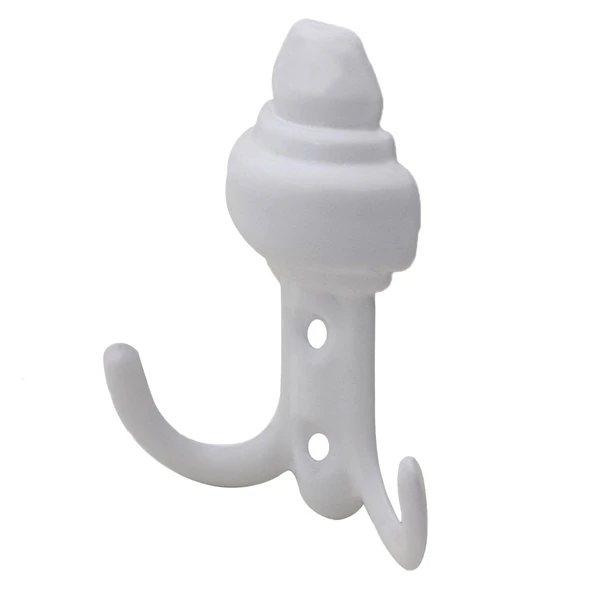 Vestiyer Duvar Askısı Dolap Elbise Askılığı Beyaz Metal Askı (5 Adet) - 5