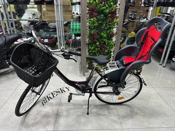 BİKE SKY Unisex Çocuk Gri-Kırmızı Htp Design Italyan Bisiklet Koltuğu Bagaja Montaj - 4