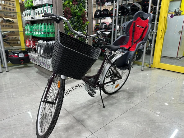 BİKE SKY Unisex Çocuk Gri-Kırmızı Htp Design Italyan Bisiklet Koltuğu Bagaja Montaj - 5