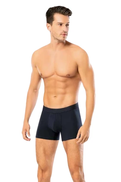 Looksense Erkek Dude 2 li Düz ve Desenli Likralı Boxer 1406 - 2