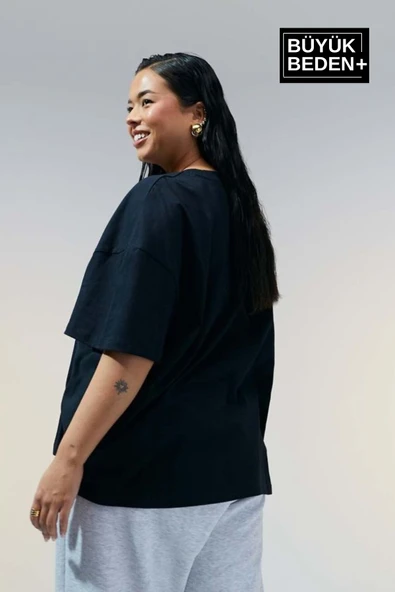 Kadın Büyük Beden Bisiklet Yaka Tshırt SPR25BTSK10 - 2