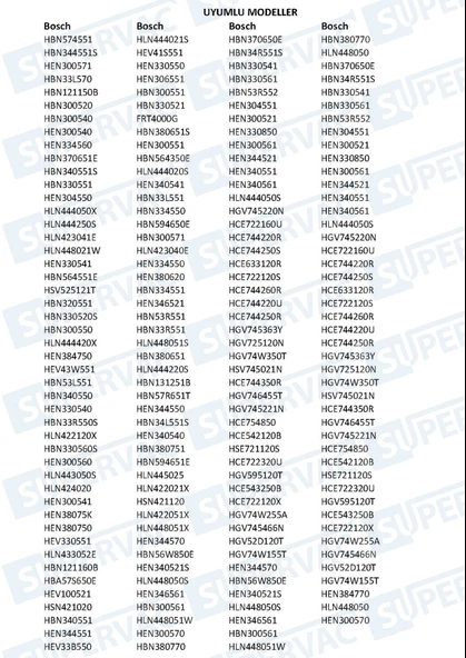 Fırın Kapak Contası, Bosch Siemens Profilo ile Uyumlu - Resim 11