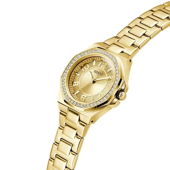 GUESS GUGW0877L2 ALTIN KAPLAMA TAŞLI KADIN KOL SAATİ - 4
