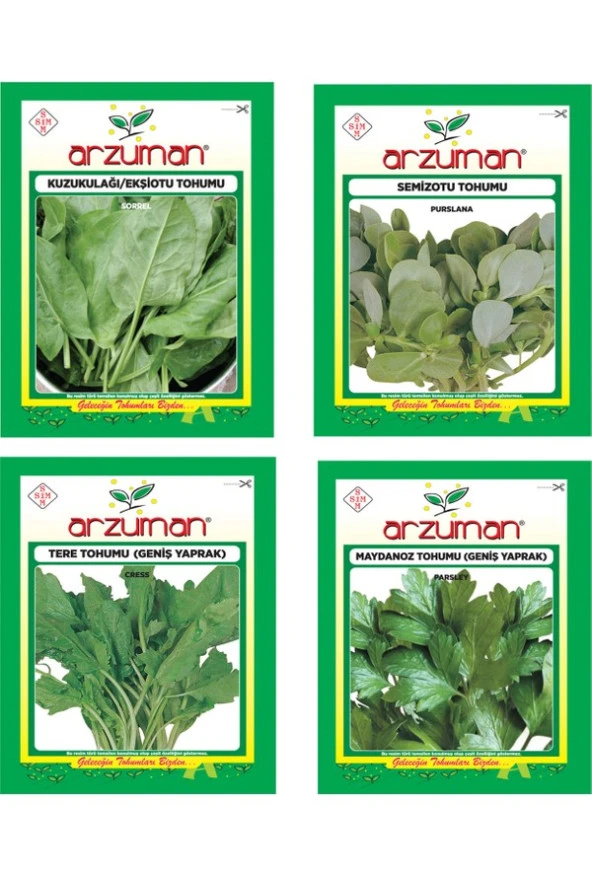 KUZUKULAĞI - SEMİZOTU - TERE - MAYDANOZ 4'LÜ TOHUM SETİ ürün görseli 1