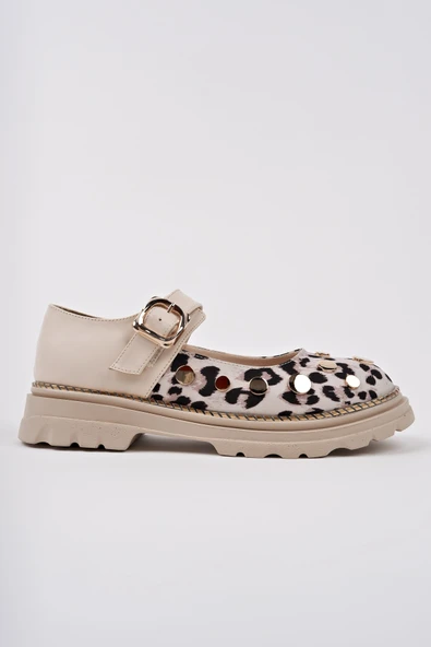 Muggo EGERİA Leopar Desenli Tek Bantlı Kalın Taban Kadın Günlük Loafer Ayakkabı - 2