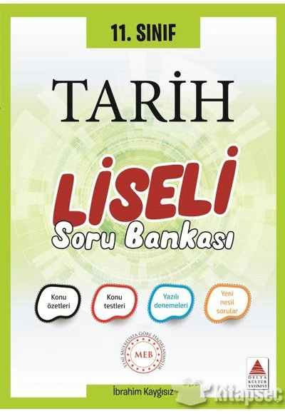 11. Sınıf Tarih Liseli Soru Bankası Delta Kültür Yayınları