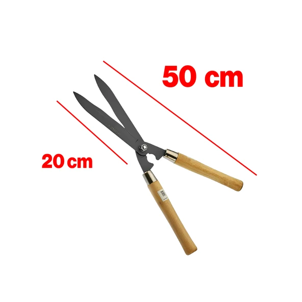 Eğri Çim Budama Makası Çalı Çimen Biçme Kesme Makas 50 cm Keskin Metal Bıçkı 1 Adet - 2