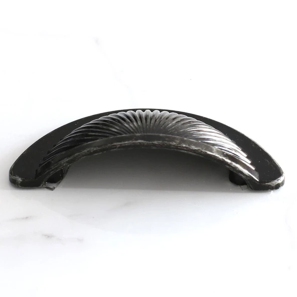 Mobilya Mutfak Dolap Kulpu Kulbu Kulpları Yelken Midye Tas Çanak 64mm Düğme Eskitme AntikGümüş - Resim 3