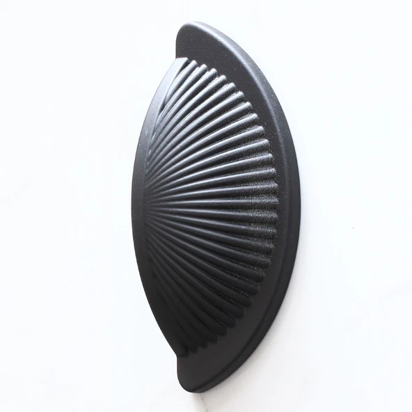 Mobilya Mutfak Dolabı Çekmece Dolap Kulpları Kulpu Kulb Yelken Midye Tas Çanak 64 mm Düğme Mat Siyah - Resim 3