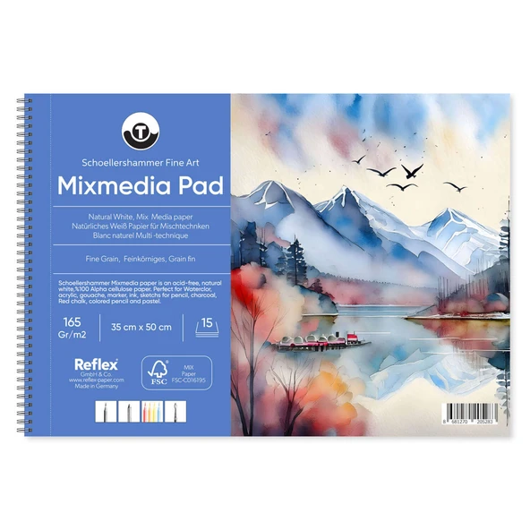 Schoellershammer Mix Media Pad Çok Amaçlı Sanatsal Blok 165 gr 35x50 cm 15 Yaprak ürün görseli 1