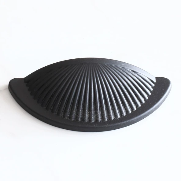 Mobilya Mutfak Dolabı Çekmece Dolap Kulpları Kulpu Kulb Yelken Midye Tas Çanak 64 mm Düğme Mat Siyah - Resim 5