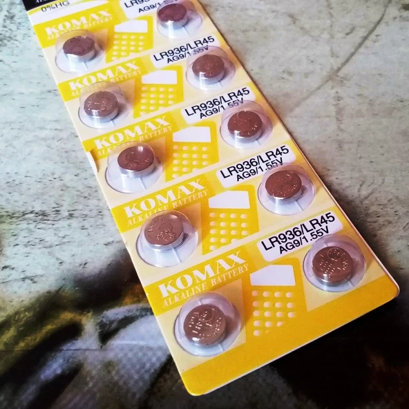 BUTTON ALKALINE BATTERY AG SERİA AG 9 PİL LR936 PİL SR394 PİL 936 PİL LR45 PİL SAAT PİLİ YEDEK PİL - Resim 2