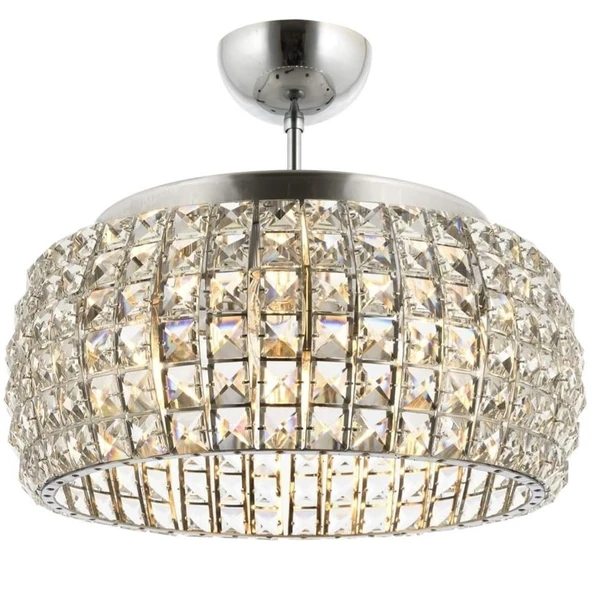 AVONNI AV-60034-6K Krom Kaplama Klasik Avize E14 Metal Kristal 35cm