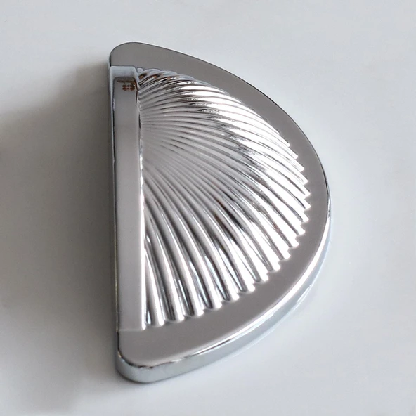 Mobilya Mutfak Dolabı Çekmece Dolap Kulpları Kulpu Kulb Yelken Midye Çanak 64 mm Düğme Krom - Resim 3