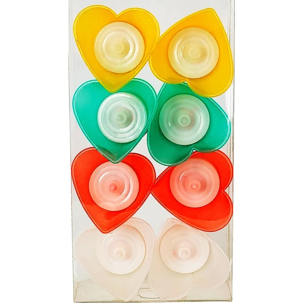 HEART LED LİGHT MULTİ COLORS CANDLE 8 ADET KALPLİ LED IŞIKLI MUM KIRMIZI MUM YEŞİL MUM BEYAZ MUM SARI MUM - Resim 3