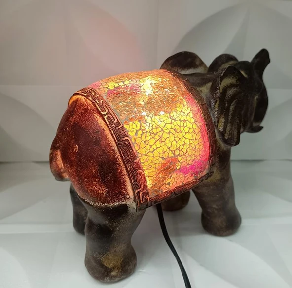 Fil Mozaik Lamba Yatak Odası Bebek Odası Gece Lambası Masa Üstü Ev Dekorasyon - 7