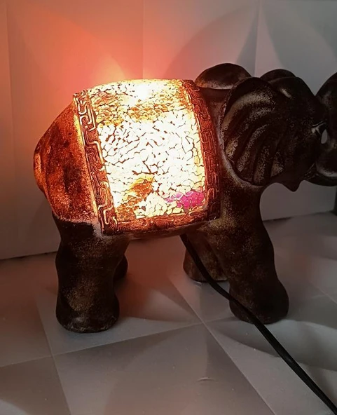 Fil Mozaik Lamba Yatak Odası Bebek Odası Gece Lambası Masa Üstü Ev Dekorasyon - 6