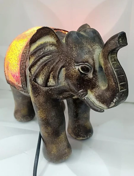 Fil Mozaik Lamba Yatak Odası Bebek Odası Gece Lambası Masa Üstü Ev Dekorasyon - 3