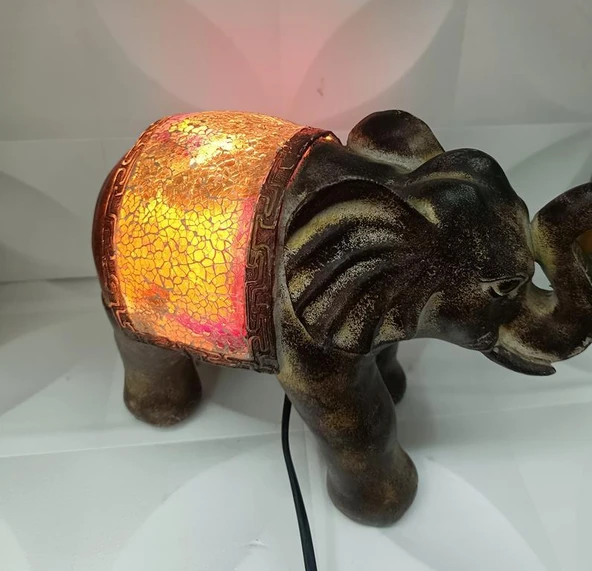 Fil Mozaik Lamba Yatak Odası Bebek Odası Gece Lambası Masa Üstü Ev Dekorasyon - 9