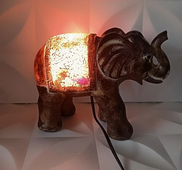 Fil Mozaik Lamba Yatak Odası Bebek Odası Gece Lambası Masa Üstü Ev Dekorasyon - 8