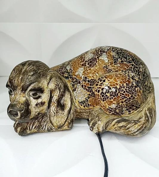 Köpek Mozaik Lamba Yatak Odası Bebek Odası Gece Lambası Masa Üstü Ev Dekorasyon - 2