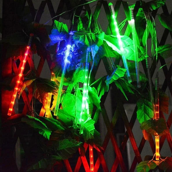 DEKOR DÜĞÜN IŞIKLARI METEOR LED LİGHT RENKLİ METEOR LED IŞIK AKAN IŞIK RENKLİ YAĞMUR DAMLASI IŞIK ürün görseli 1