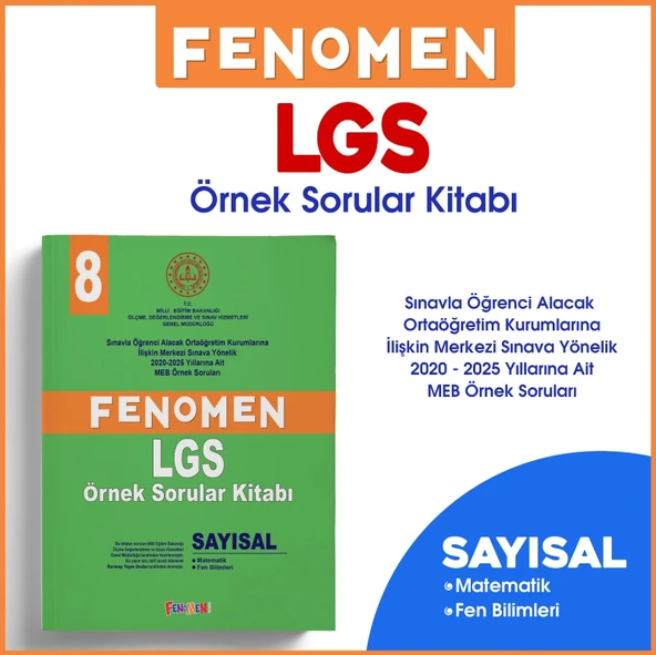 Fenomen Yayınları 8.Sınıf Meb Sayısal Örnek Sorular