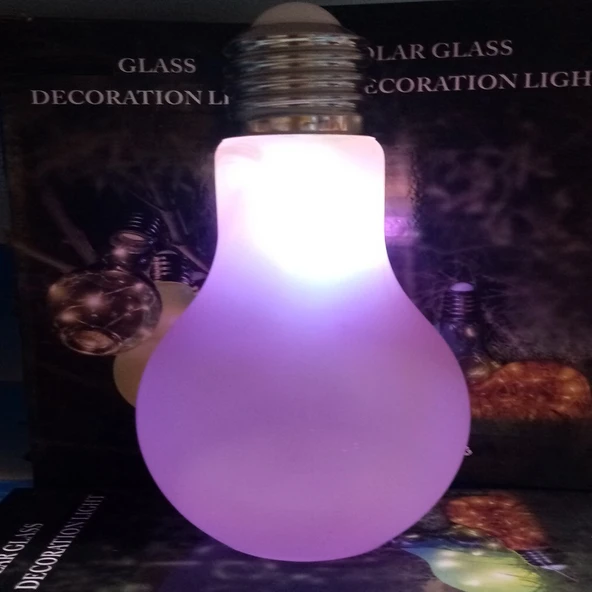 VIP DEKOR DÜĞÜN IŞIKLARI LIGHTBULB PİNK GLASS LED LİGHT PEMBE CAM AMPUL LED LAMBA RENKLİ LED IŞIKLI - Resim 3