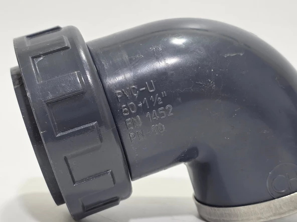 PVC-U 50-1 1/2'' Dirsek Boru PN-10 90° (1 Adet) - Resim 4