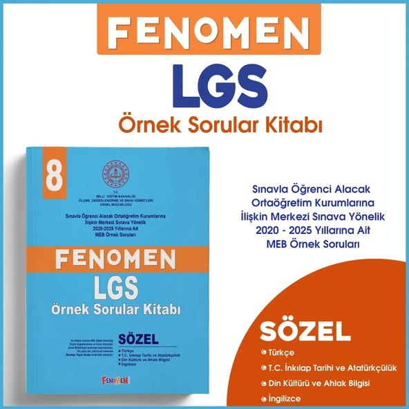 Fenomen Yayınları 8.Sınıf Meb Sözel Örnek Sorular