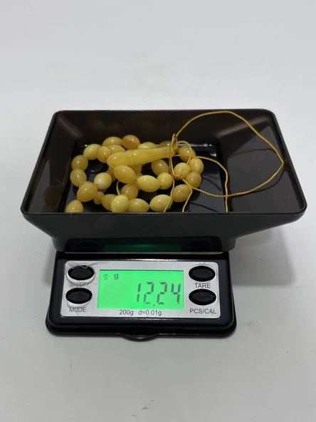 Doğal Kaya Damla Kehribar Tesbih 33lük 12,23 Gram - Resim 5